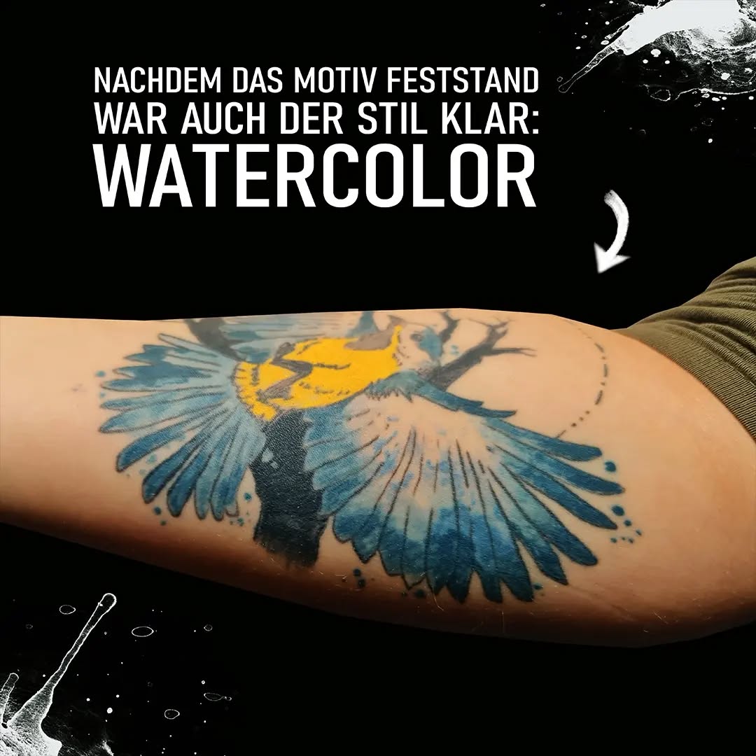 watercolor tattoo bird vogel bunt tattoo instagram stil stile style preis